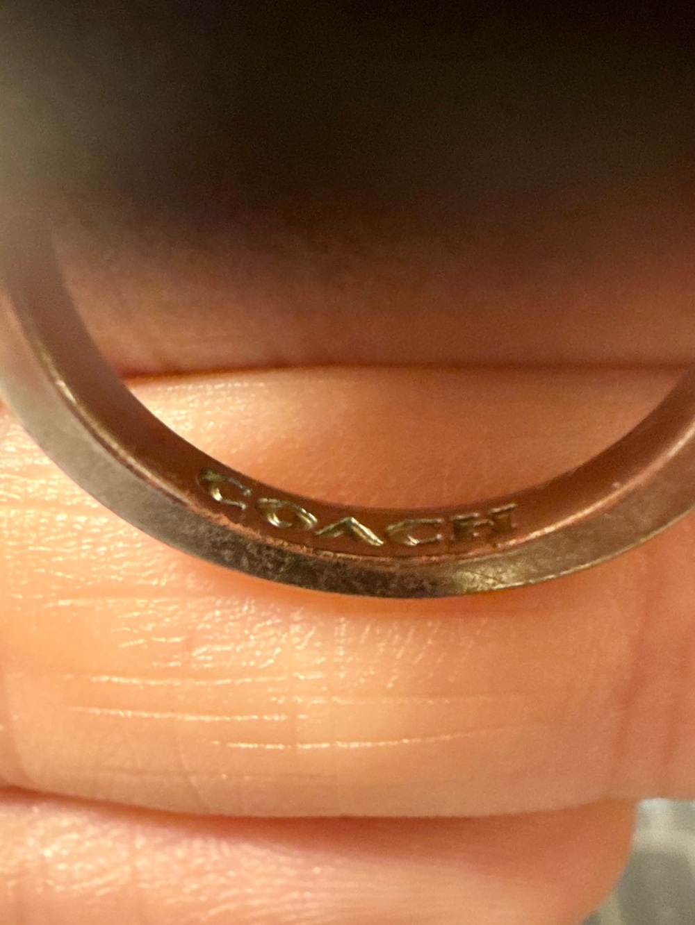 Coach Silver O and Tortoise Shell Resin Ring - Picture 7 of 11